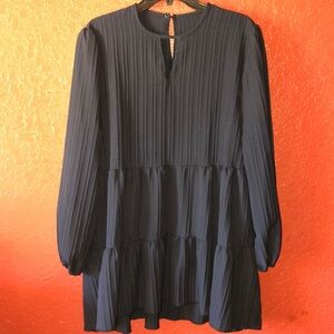 Elegant Black Pleated Dress